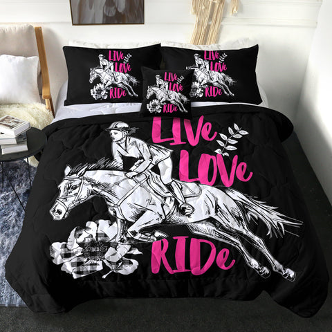 Image of 4 Pieces Live Love Ride SWBD2403 Comforter Set