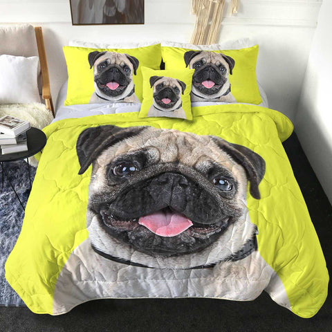 Image of 4 Pieces Cute Pug SWBD2406 Comforter Set