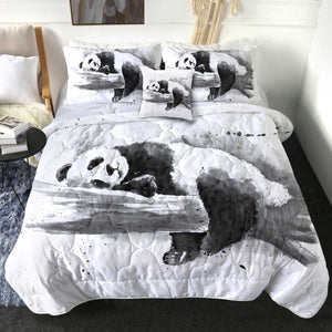 4 Pieces Snoozing Panda SWBD2407 Comforter Set