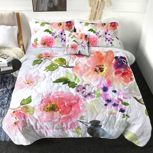 4 Pieces Flowers SWBD2410 Comforter Set