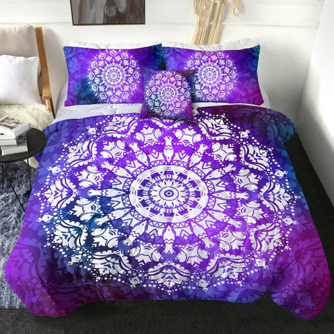 Image of 4 Pieces Mandala Purple SWBD2415 Comforter Set