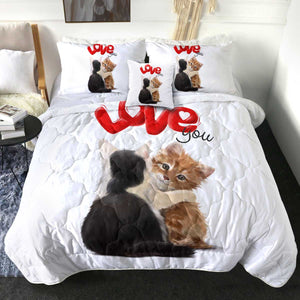 4 Pieces Love You Cats SWBD2427 Comforter Set