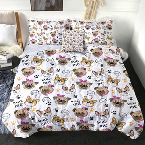 4 Pieces Hug Me Puppies SWBD2433 Comforter Set