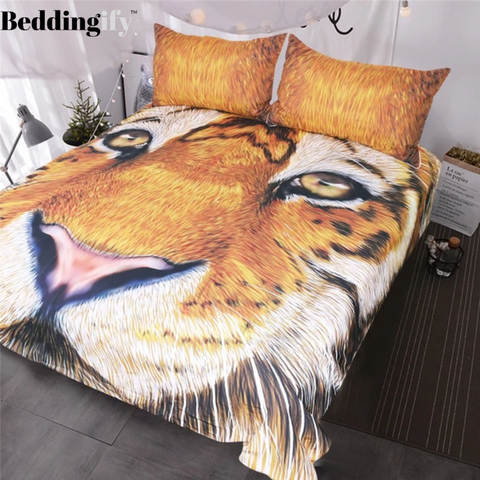 Image of Tiger Face Drawing Bedding Set - Beddingify