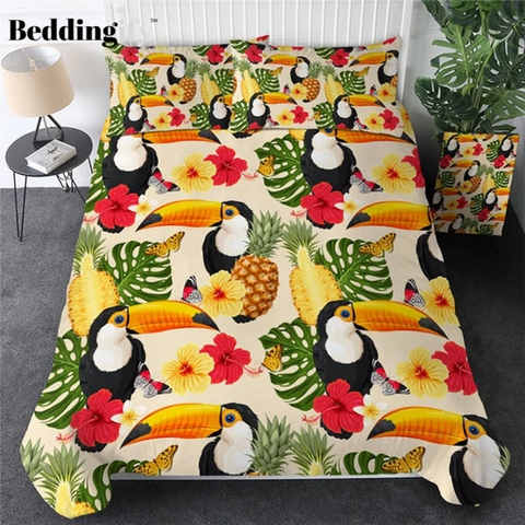 Image of Tropical Plant Comforter Set - Beddingify