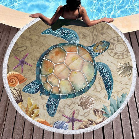 Image of The Original Turtle Island Round Towel Set - Beddingify