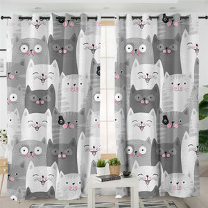 Cat Colony 2 Panel Curtains