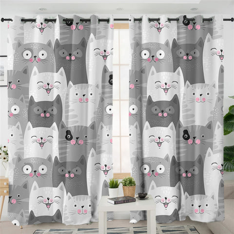 Image of Cat Colony 2 Panel Curtains
