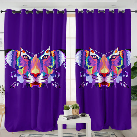 Image of Tiger Morphed Butterfly 2 Panel Curtains