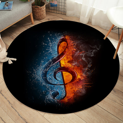 Image of Treble Clef SW1370 Round Rug