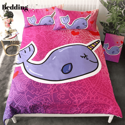 Image of Purple Whale Comforter Set - Beddingify