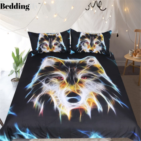 Image of 3D Wolf Head Comforter Set - Beddingify
