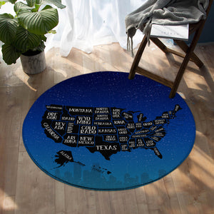 USA States SW0479 Round Rug