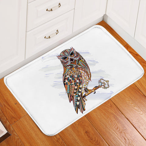 Image of Designed Patterns Owl White Door Mat